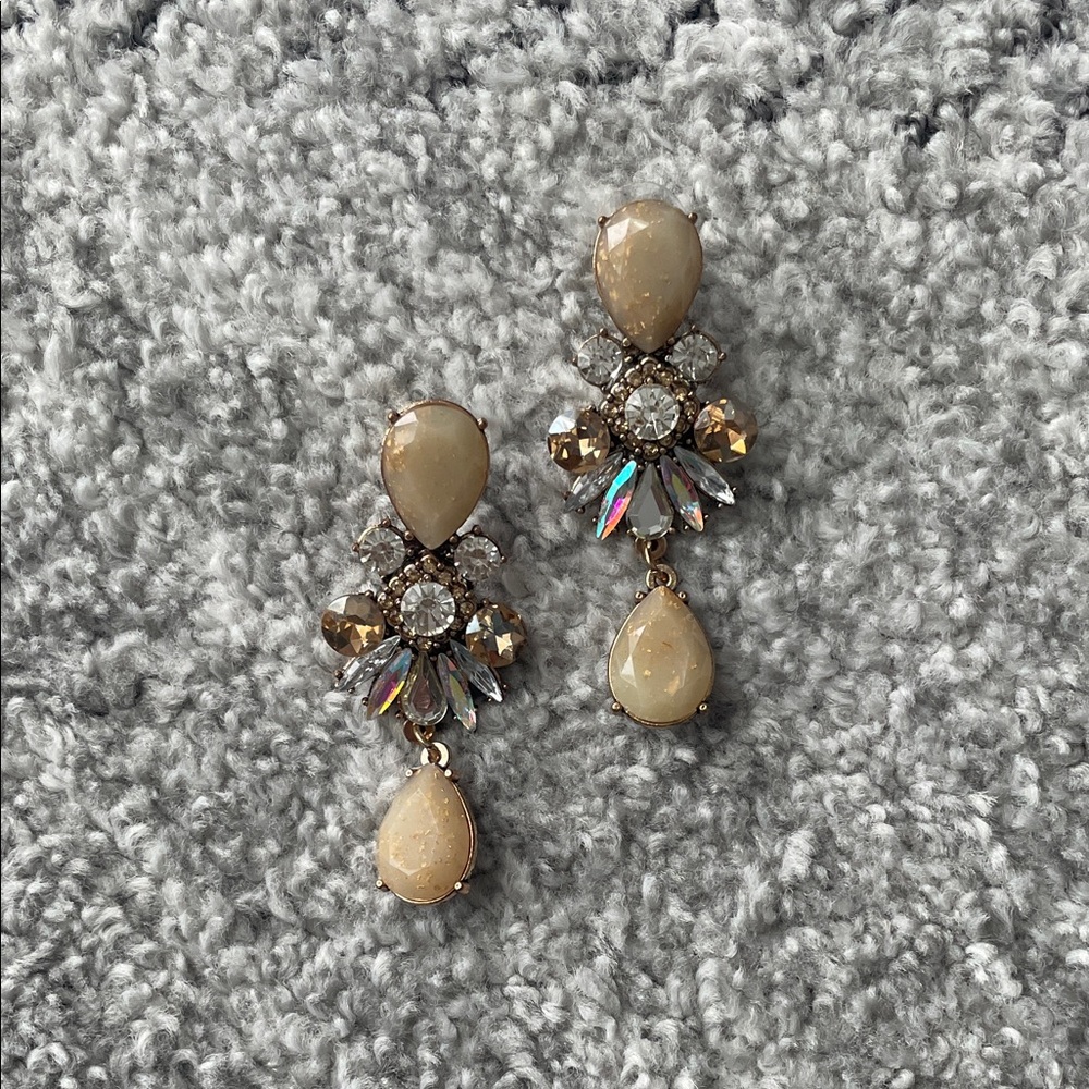 Aldo Elegant Gold and Crystal Drop Earrings